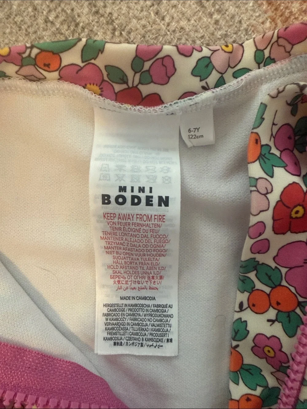 Mini Boden Floral one piece swim